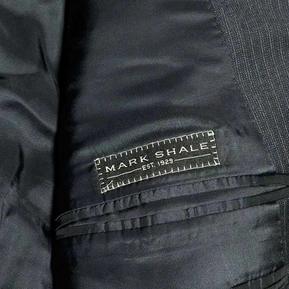Canali Mark Shale Black Pinstripe Two Button Italy Wool Blazer Jacket‎ Men's 50L